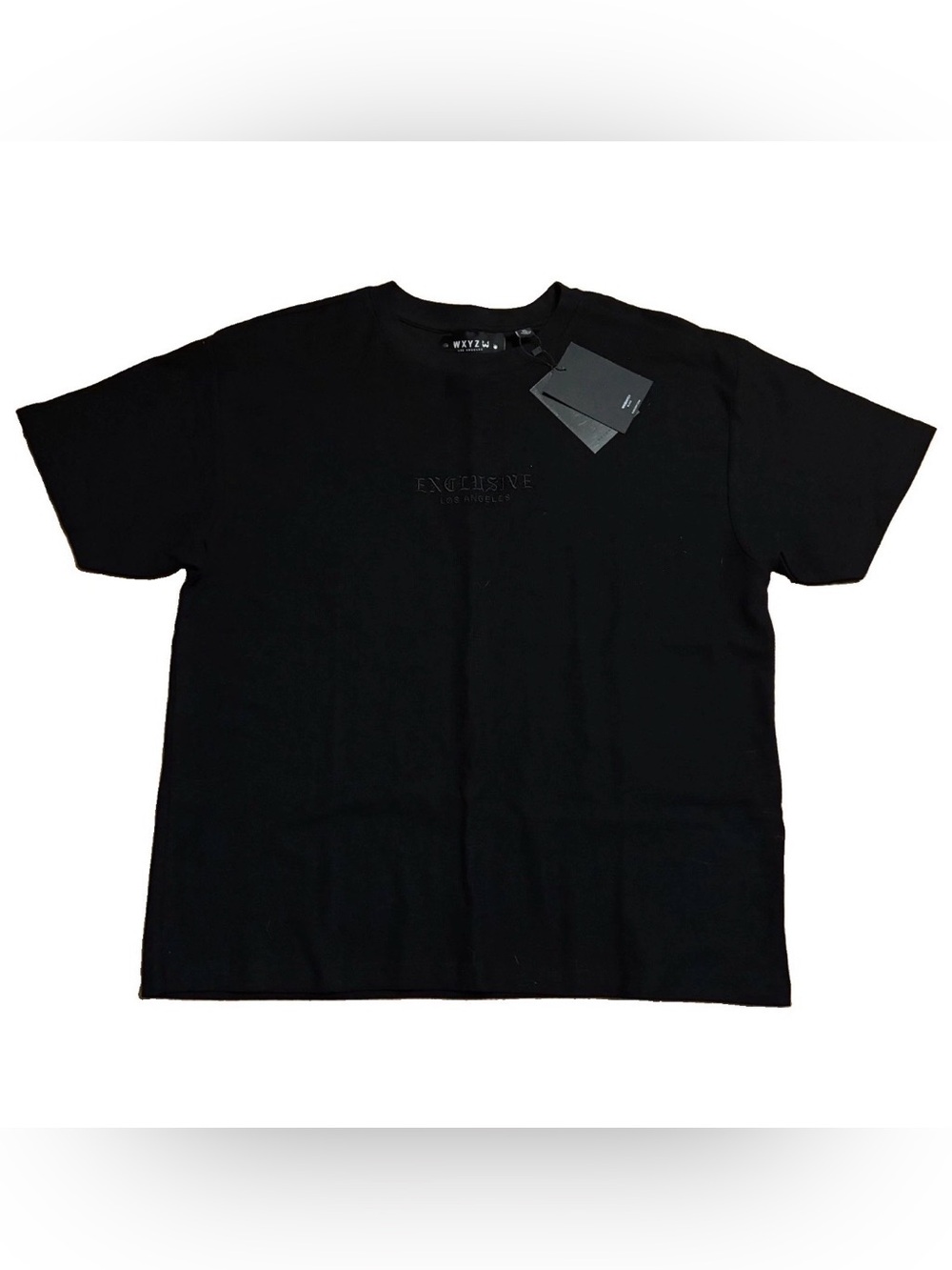 WXYZ ‘Exclusive Los Angeles’ Men's Oversized Black Crewneck Textured T-Shirt XL